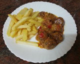 Foto del paso 12 de la receta: Albóndigas Pucheriles con papas fritas (garbanzos, verdura y carne)