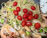 Gambar langkah 8 resipi Seafood Spaghetti.