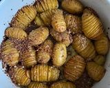 A picture of step 8 of Hasselback truffle roasted potatoes.