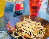 Foto del paso 9 de la receta: Lomo de cerdo al Wok con verduras y spaguetti