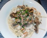 Foto del paso 4 de la receta: Fideos con pollo champiñones y crema