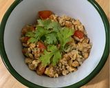รูปขั้นตอนการทำที่ 6 ของ ไข่เจียวหมูสับใส่มะเขือเทศและผักชี 🌿🍅