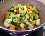 A picture of step 2 of Veg Thai Green Curry.