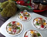 A picture of step 12 of Broccoli base Pizza cups.