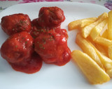 Foto del paso 8 de la receta: Albóndigas de berenjena con pollo y salsa de tomate