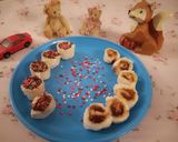 A picture of step 3 of One bite pin wheel sandwiches.