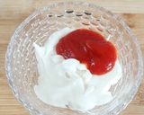 A picture of step 1 of Thousands Island sauce(homemade) with bread Toast.