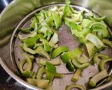 A picture of step 1 of Kaju karela.