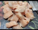 A picture of step 1 of Chicken Popcorn 65.