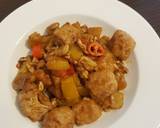 Pumpkin dry tofu with salted egg recipe step 3 photo