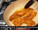 A picture of step 3 of Blackened chicken with caramel and clementine dressing.