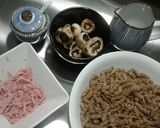 Foto del paso 1 de la receta: Pasta light integral con crema de champignones y jamón cocido