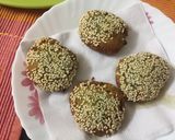 A picture of step 4 of Falafel with hummus.