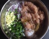 A picture of step 1 of Chicken keema tikki.