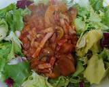 Foto del paso 4 de la receta: Ensalada tibia amb, Gouda, champinyons, bacon i cruient de cebolla