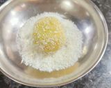 A picture of step 7 of Rakhi Special - Coconut Ladoo with Gulkand-Dryfruits Stuffing.