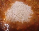 A picture of step 4 of سبزی پلاو.