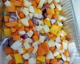 A picture of step 1 of Butternut squash dish/stew.