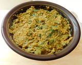 A picture of step 4 of Multigrain fritters (vada) with fenugreek (methi) and drumstick leaves.