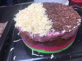 Rainbow cake 4 telur (no oven)