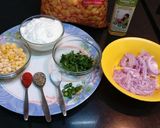 A picture of step 1 of Corn and Onion Raita.