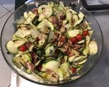 Une image de l'étape 7 de Courgettes bicolores à la pancetta corse et tomates cerise.