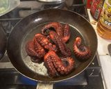 A picture of step 2 of Grilled Octopus on Salmorejo Crostini with Mozzarella Cream.