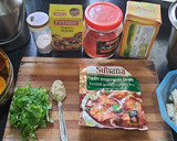 A picture of step 2 of Mutter paneer makhanwala.