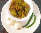 A picture of step 8 of Shimla mirchi besan sabzi.