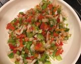 A picture of step 3 of Fajita green chile enchiladas.