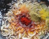 A picture of step 2 of Masala bhindi aaloo.