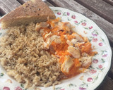 Foto del paso 3 de la receta: Arroz integral con pollo y calabaza asada 🍁
