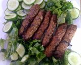 A picture of step 3 of Seekh kabab.