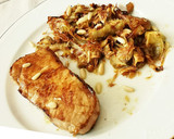 Foto del paso 4 de la receta: Ternera blanca a la plancha con Chips de Alcachofa y Piñones