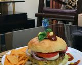 A picture of step 7 of Low cal Veg burger with homemade bun.