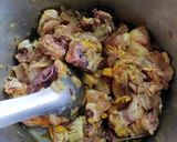 A picture of step 1 of Sukha Chicken and chicken curry(tambda rassa, Maharashtra lunch).