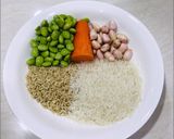 Foto langkah ke 1 dari resep Nasi organik,beras coklat & edamame.