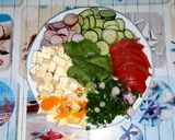 Pas rețetă Salată de crudități cu spanac proaspăt, ou și caș de oaie 1 fotografie