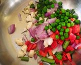A picture of step 2 of Buckwheat veg pulao.
