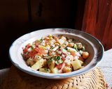 A picture of step 1 of Chickpeas Paneer Salad.