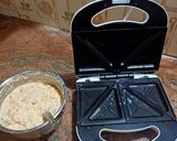 A picture of step 3 of Suji sandwich toast (without bread).