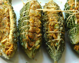 சுவையான சத்தான ஸ்டவ்ட் பாகற்காய், தக்காளி சாஸ்(stuffed bitter gourd in Tomato Sauce recipe in tamil) ரெசிபி ஸ்டேப் 4 புகைப்படம்