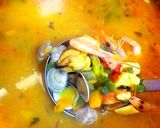 Foto del paso 22 de la receta: Sopa de mariscos a los tres caldos e infusionada con azafrán