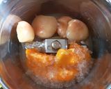 A picture of step 1 of Apricot and mango juice.