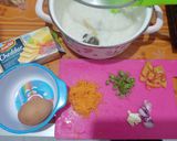 Foto langkah ke 2 dari resep BUBUR TIM TELUR WORTEL KEJU || MPASI 9+ MONTH.
