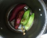 A picture of step 1 of Raw Banana sweet potato cutlets.