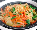 Hình bước làm 6 của món Cá Tuyết Hấp (Chưng) Bún Tàu & Lá Tỏi Gấu
