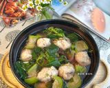 Hình bước làm 3 của món Canh Rau Dền, Mướp nấu Cá Thác Lác