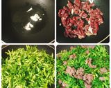 Hình bước làm 2 của món Hoa thiên lý xào bò