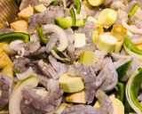 A picture of step 2 of Roasted Cajun Eggplant, 🍆, Shrimp 🍤 and Zucchini.